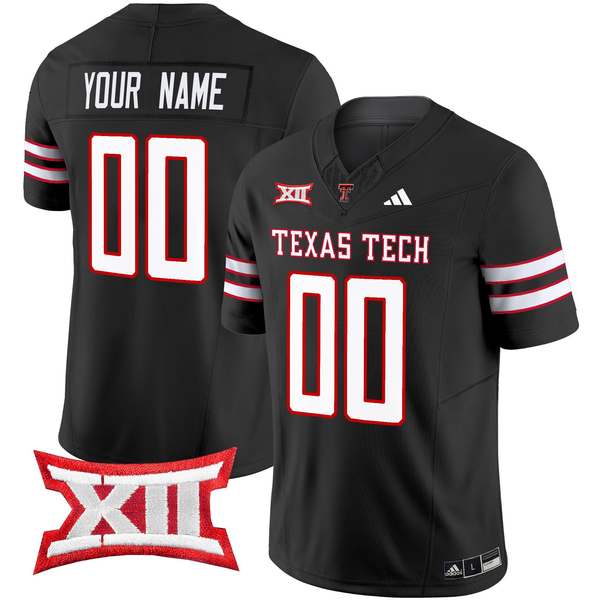 Men Texas Tech Red Raiders Black 2024 Vapor Limited Custom NCAA Jersey style 1->customized ncaa jersey->Custom Jersey
